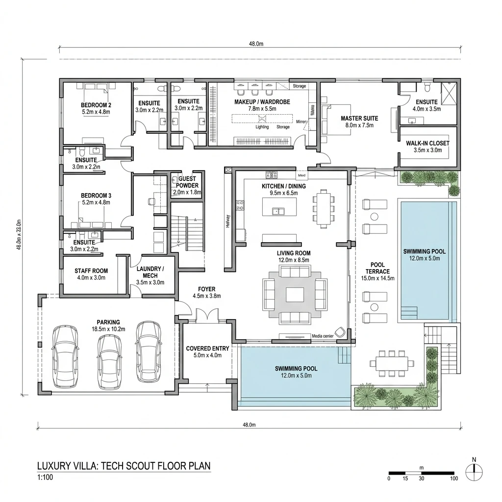 Latisha Villa Architectural Floorplan for Influencers